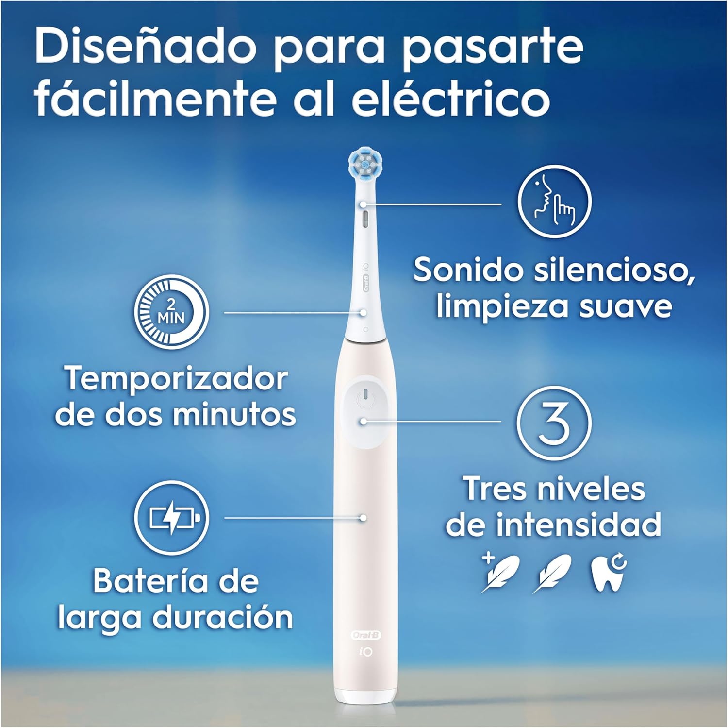 Detalle 1 de Oral-B iO 2 Cepillo Eléctrico Rosa 🌸 con Accesorios
