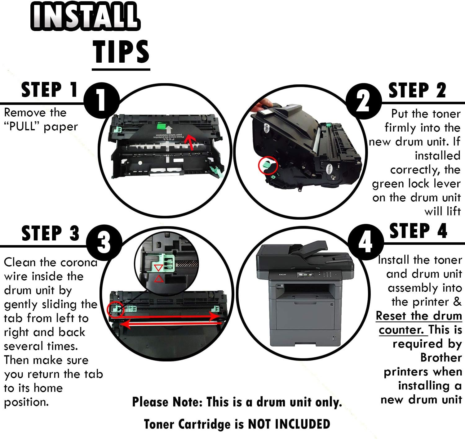 Detalle de Inkfirst 2-Pack DR820 Compatible Drum Units for Brother Laser Printers