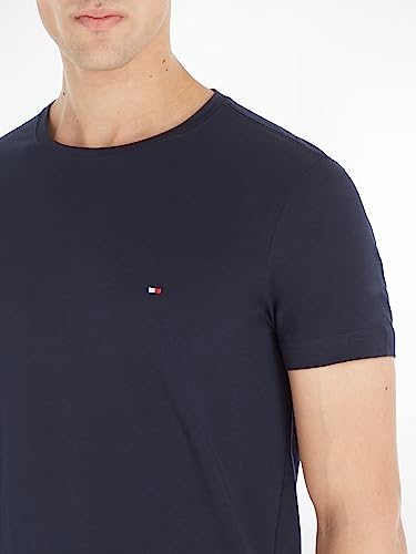 Thumbnail 2 de Tommy Hilfiger Uomo T-Shirt Maniche Corte Core Stretch Slim Fit Blu Desert Sky XXL