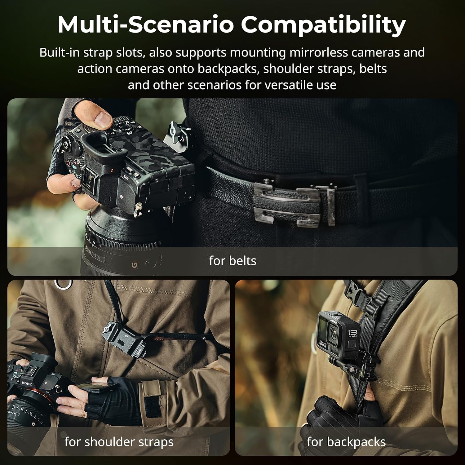 Thumbnail 6 de SmallRig 5053 Camera Clip with Plate (Quick Release) for Arca-Swiss backpack strap mounting