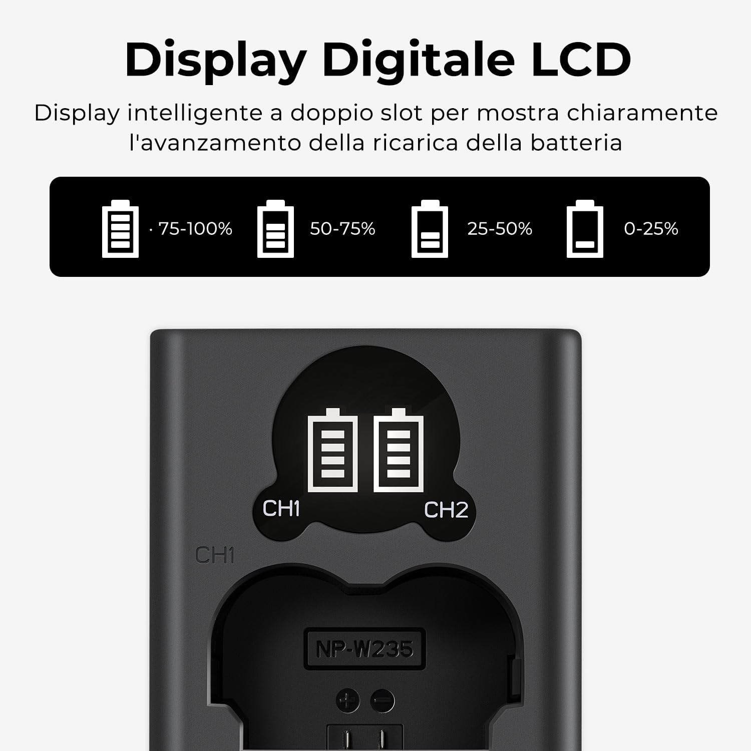 Thumbnail 5 de K&F CONCEPT NP-W235 2200 mAh Batteria per fotocamera