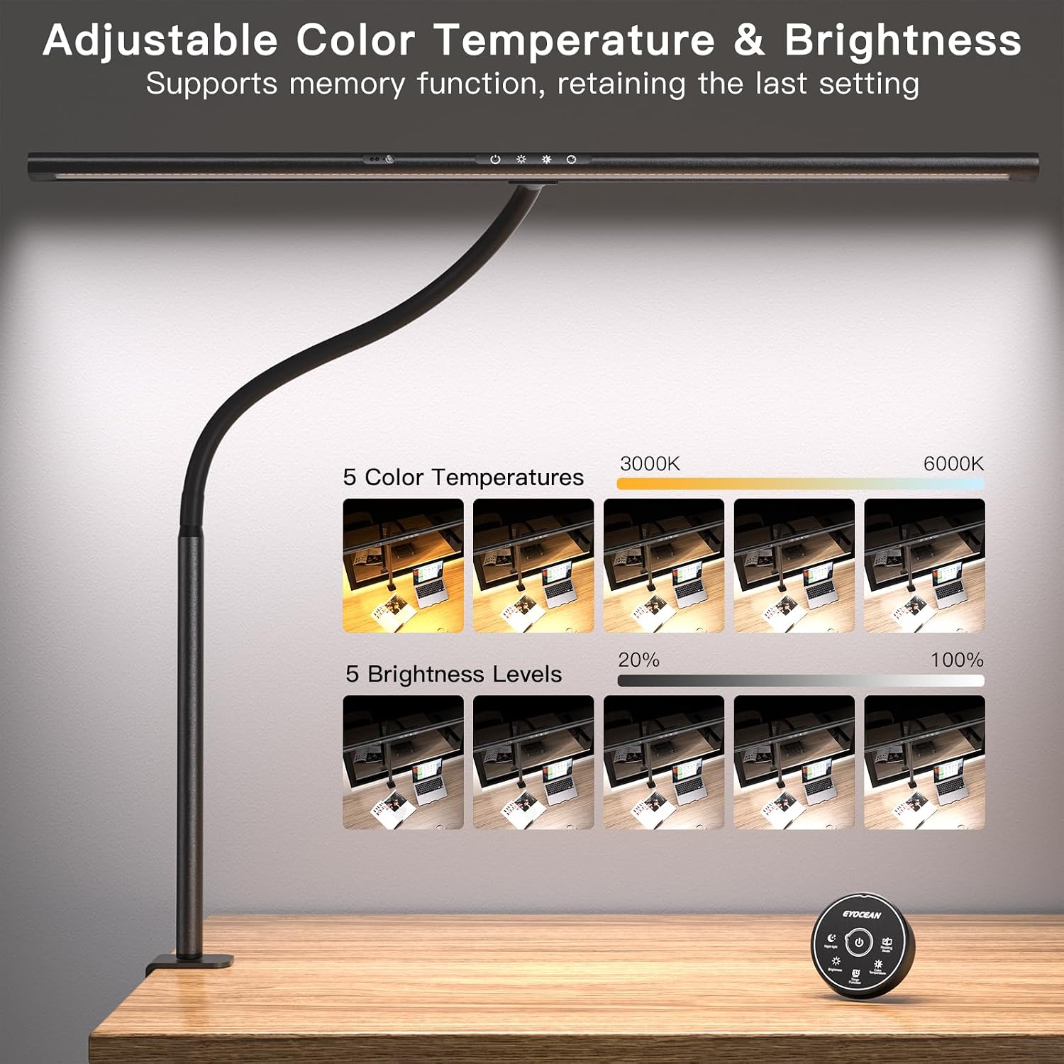 Detalle 2 de EYOCEAN Schreibtischlampe Gestensteuerung 80 cm