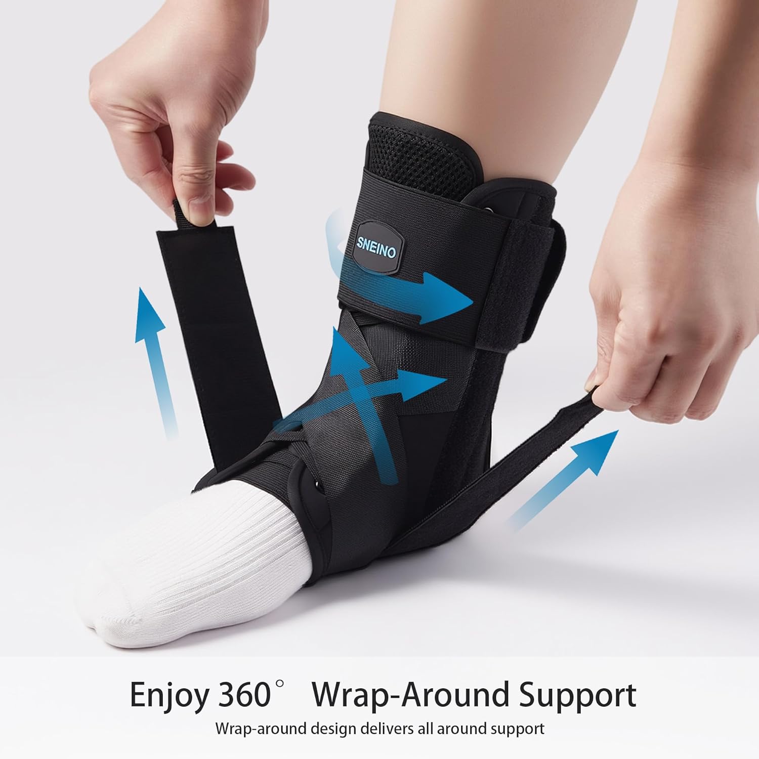 Detalle 2 de SNEINO Lace-Up Ankle Brace (Medium) for Sprained Ankle, Achilles & Tendon Support