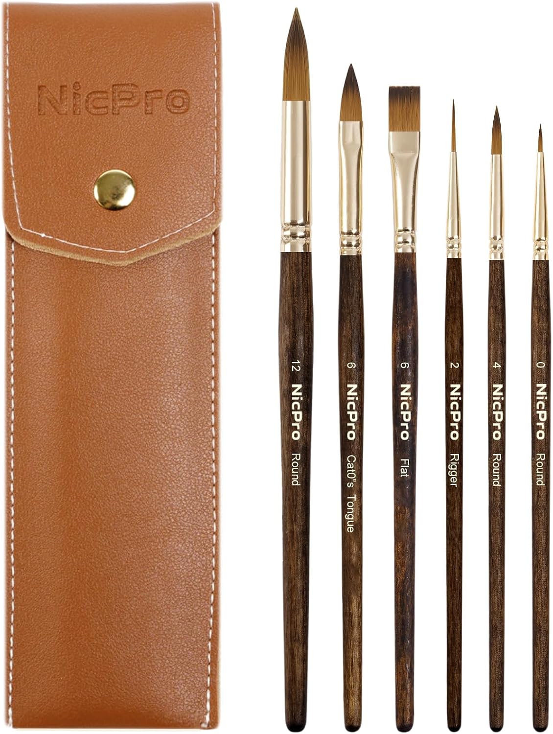 Nicpro Watercolor Brush Set with Synthetic Bristles