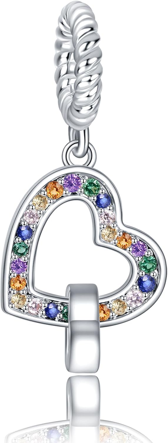 Thumbnail 5 de Amuefer Amore Cuore Charm Compatibili Bracciale Collana in Argento 925 con Oro Rosa, Infinity e Trifoglio – Regalo per Donne