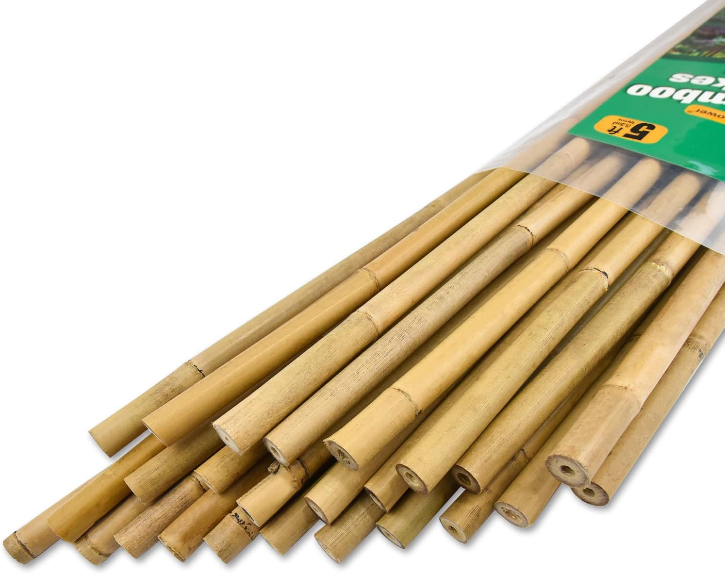 Detalle de Jollybower BambooStake-CA Bamboo Garden Stakes, 25-Pack, 0.47–0.55-Inch Diameter