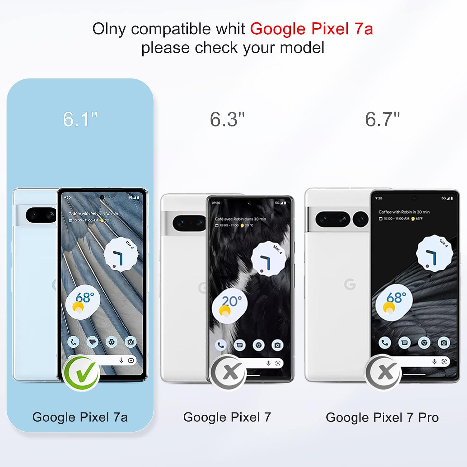 Detalle 2 de SPARIN Schutzfolienset für Google Pixel 7a: Panzer Glas mit Kameraschutz, Installationsrahmen und 3+2 Stück