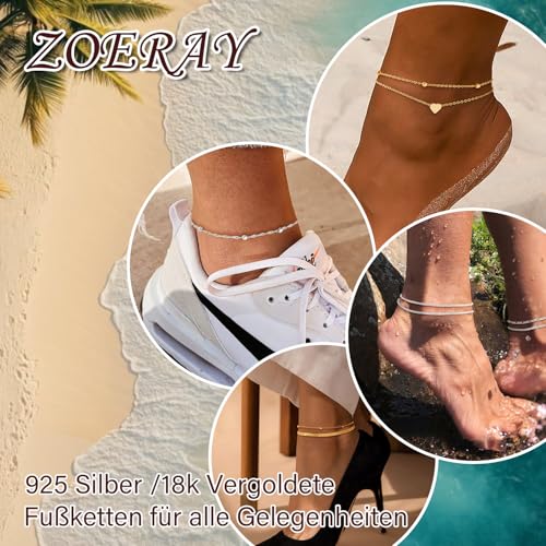 Thumbnail 6 de ZOERAY Fußkettchen für Damen Gold & Silber – Verstellbar, wasserdicht und vielseitig
