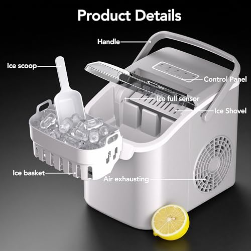 Thumbnail 6 de Kismile Portable Ice Maker Machine — 8 Cubes in 6 Minutes, 26lbs/24H, Grey