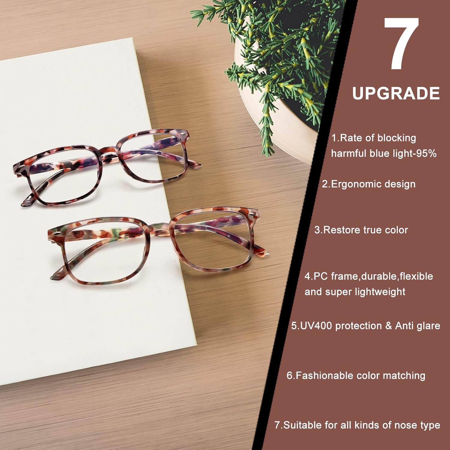 Thumbnail 3 de ZONLON 5 Pack Reading Glasses for Women – Anti Blue Light Blocking with Spring Hinges