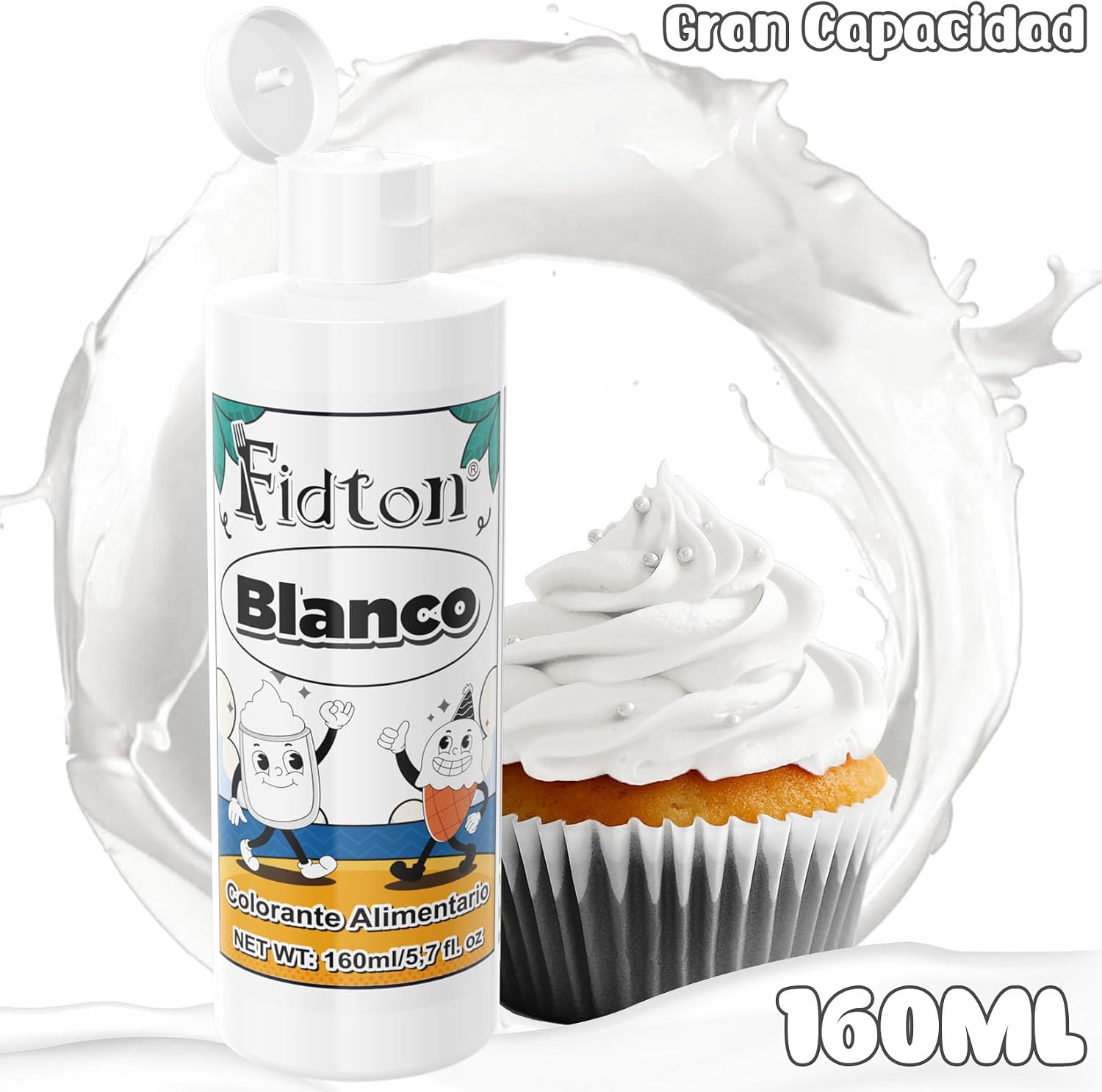 Detalle 2 de Colorante Alimentario Macarrone 160ml - Blanco Concentrado 🎨