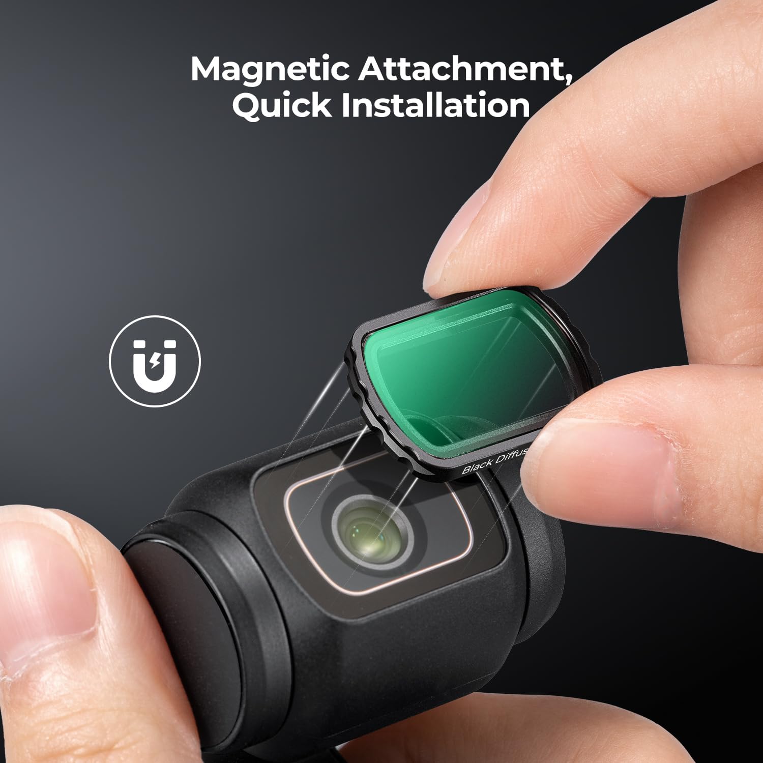 Detalle 2 de K&F CONCEPT magnetischer ND & Black Diffusion 1/4 Filter-Set (ND16/ND64/ND256) kompatibel mit DJI Osmo Pocket 3