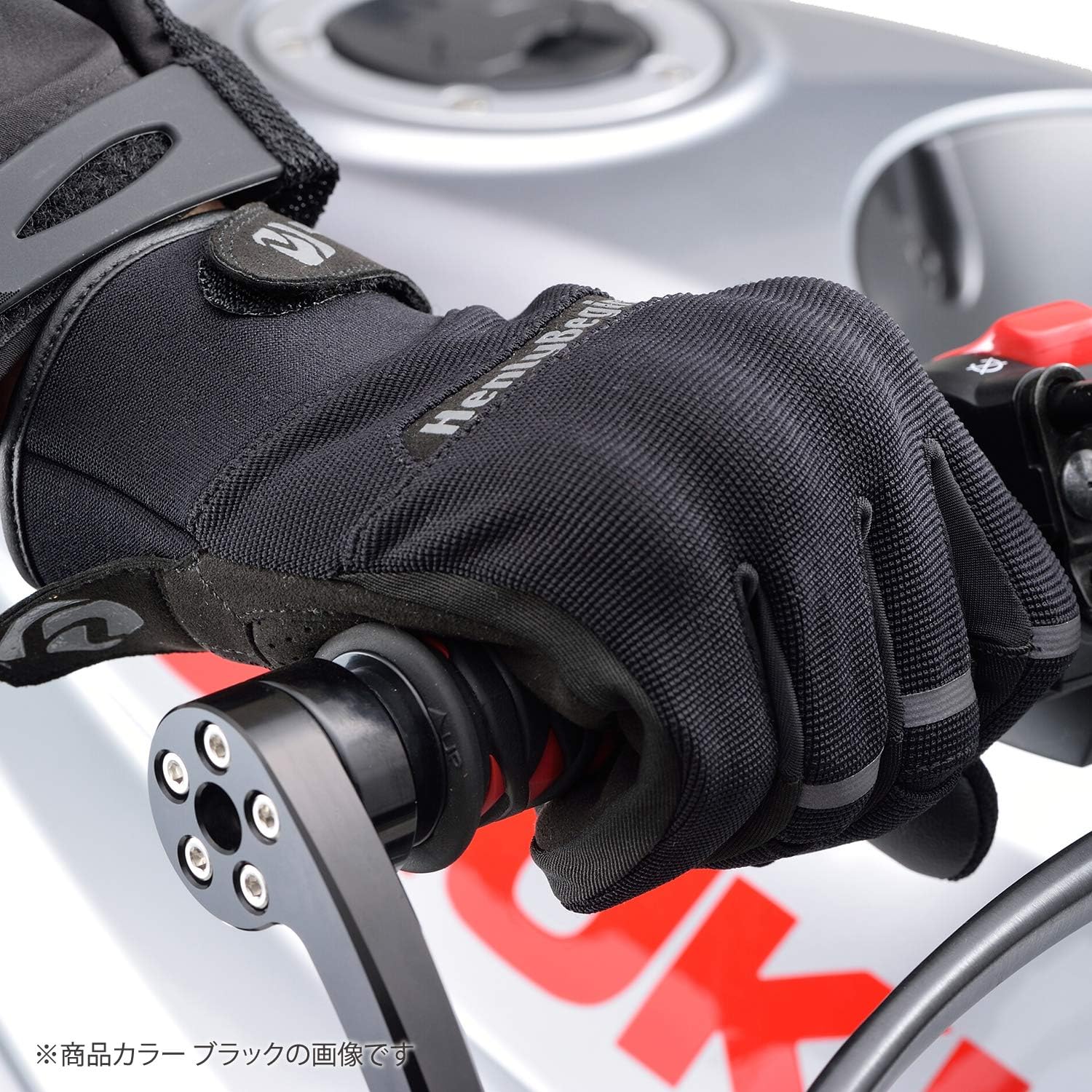 Detalle de デイトナ HBG-050 バイクグローブ レッド Mサイズ ソフトナックルプロテクター・タッチパネル対応