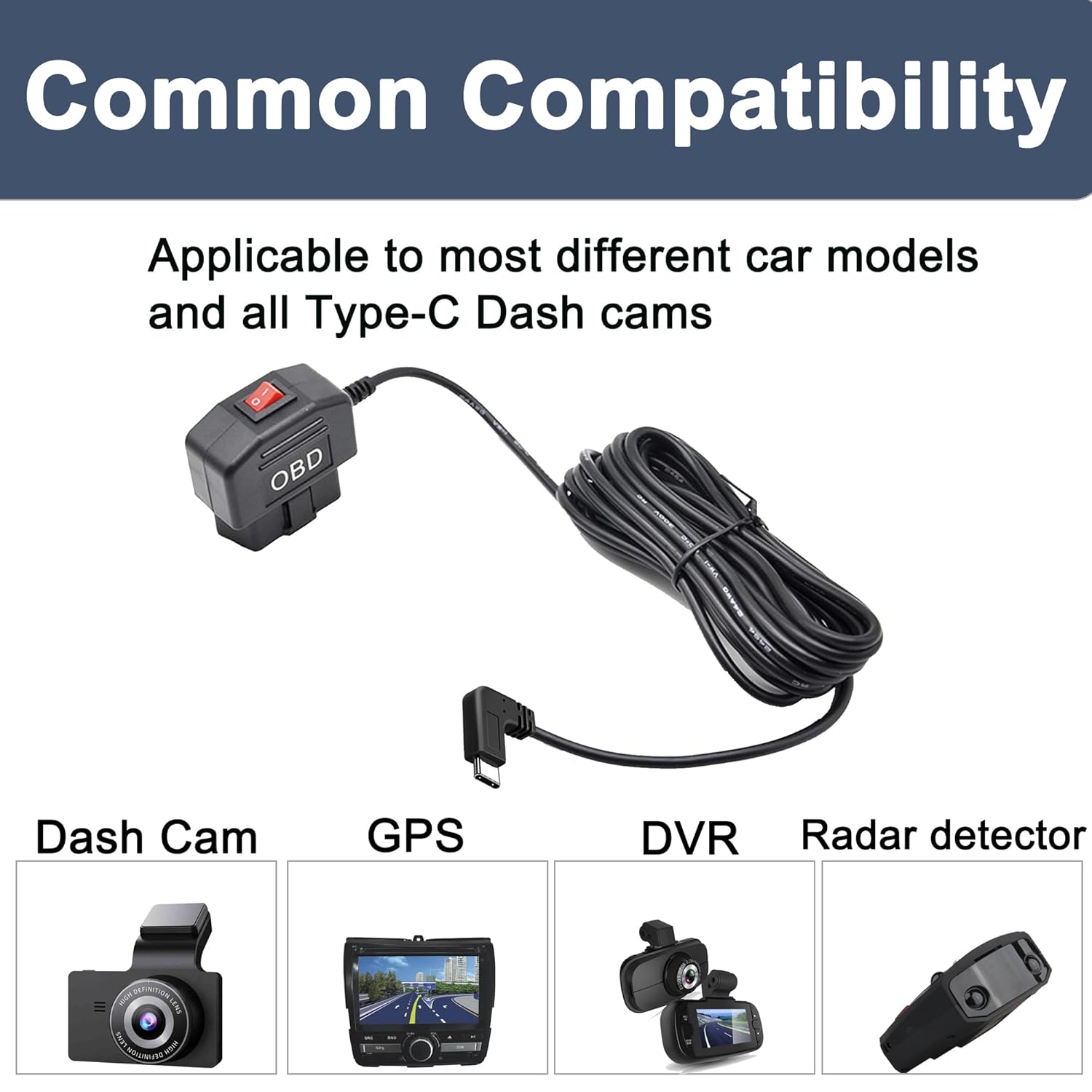 Thumbnail 6 de MISYNLON OBD Power Cable for Dash Camera (OBD2 to Right Angle USB-C)