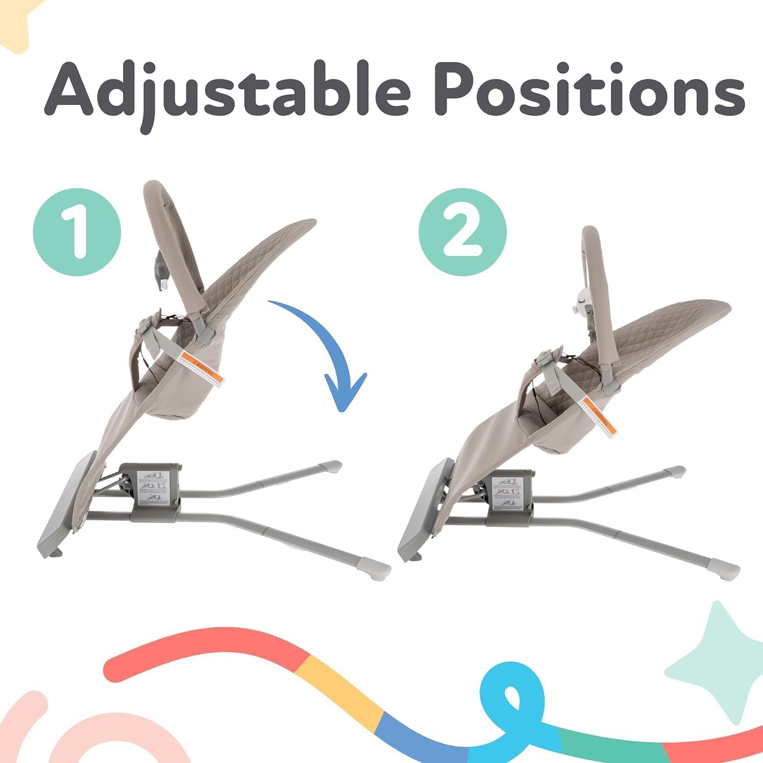 Thumbnail 5 de Nuby Musical Moves Transat bébé – 2 positions inclinables, musique et vibration