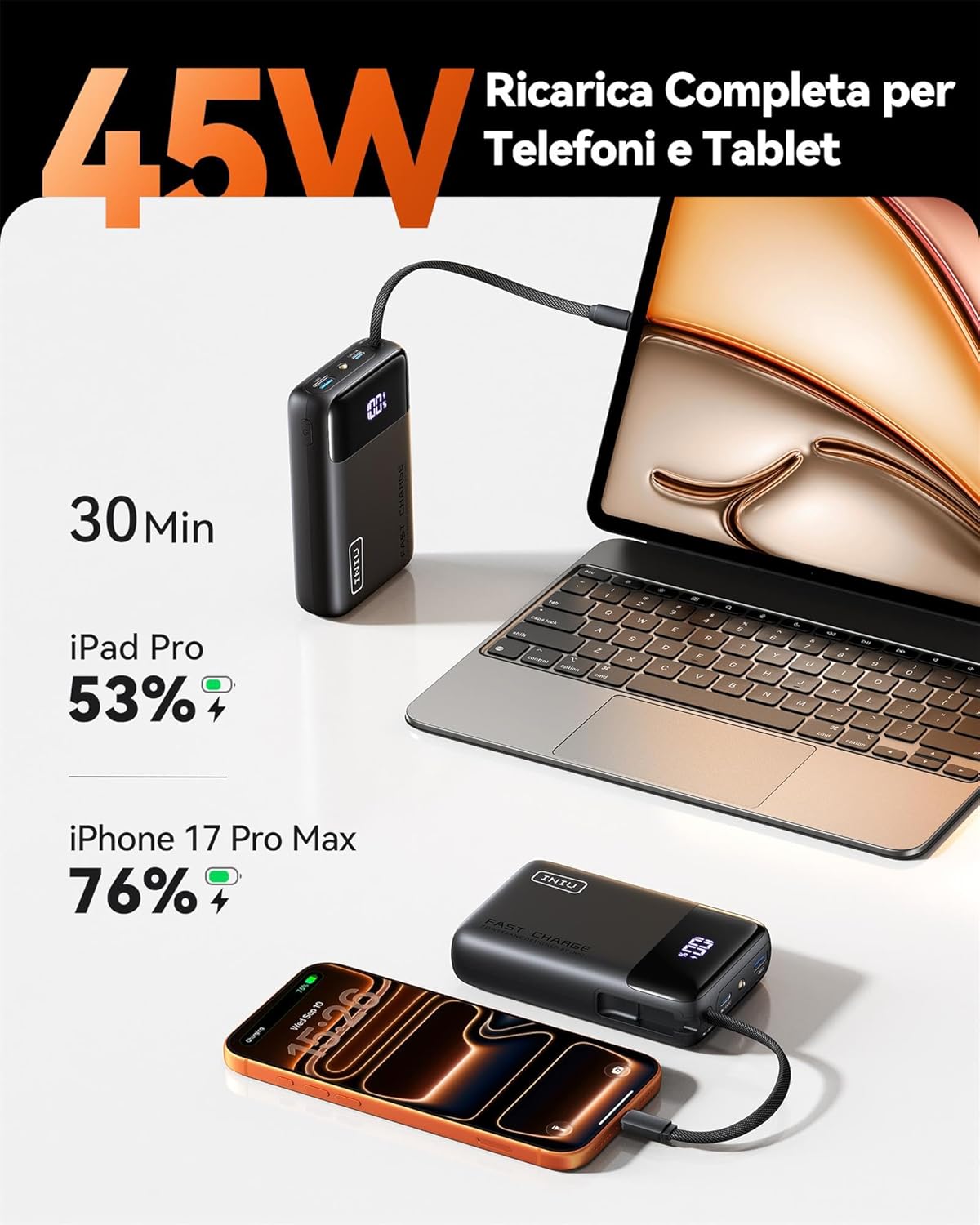 Thumbnail 3 de INIU 45W Power Bank 20000mAh powerbank con cavo USB‑C integrato