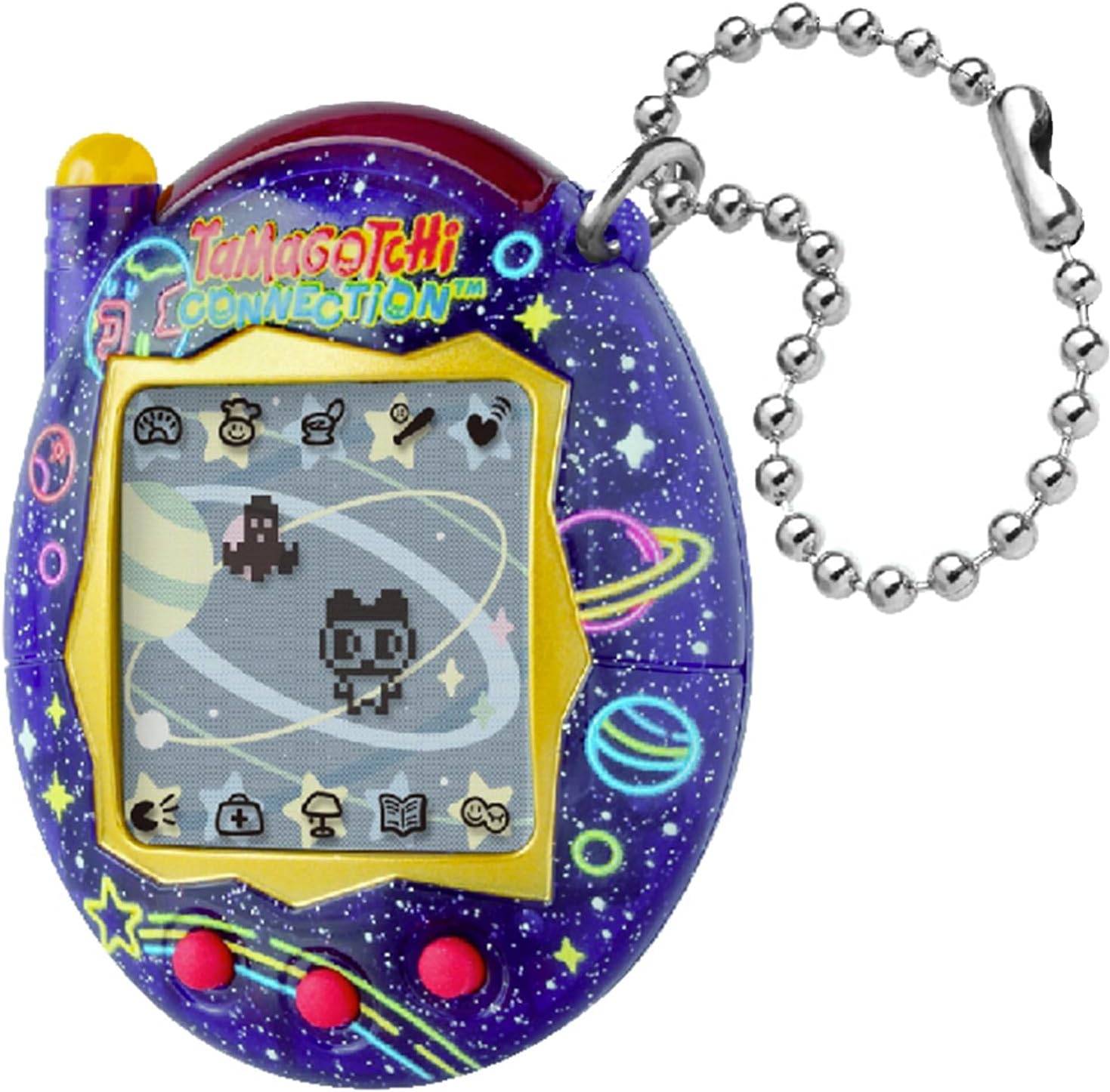 Detalle de Bandai Tamagotchi Connection Neon Planet – Animal Virtuel Interactif avec IR et Grand Écran