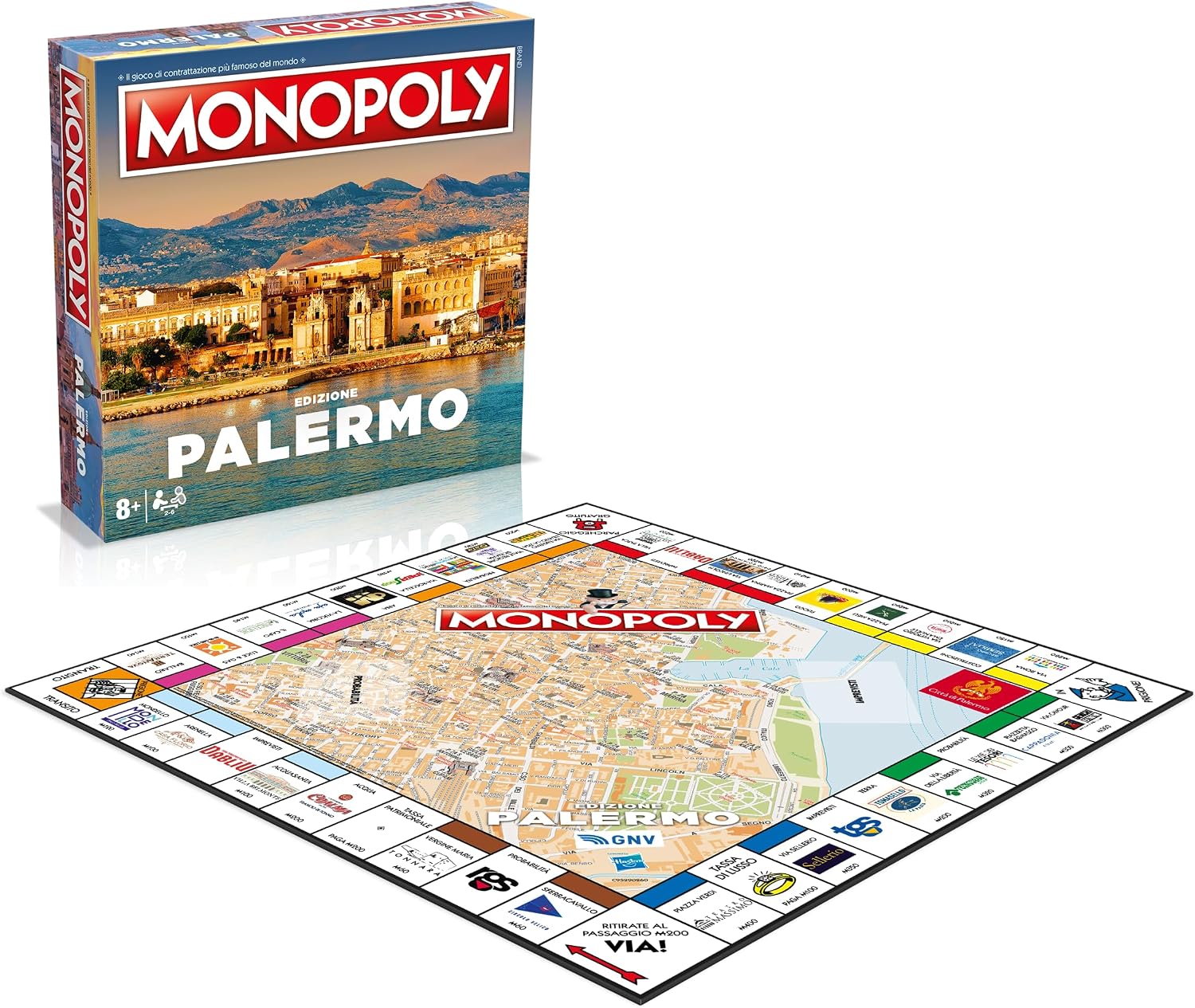 Detalle 2 de Winning Moves Monopoly Palermo: divertimento familiare e scoperta culturale della città