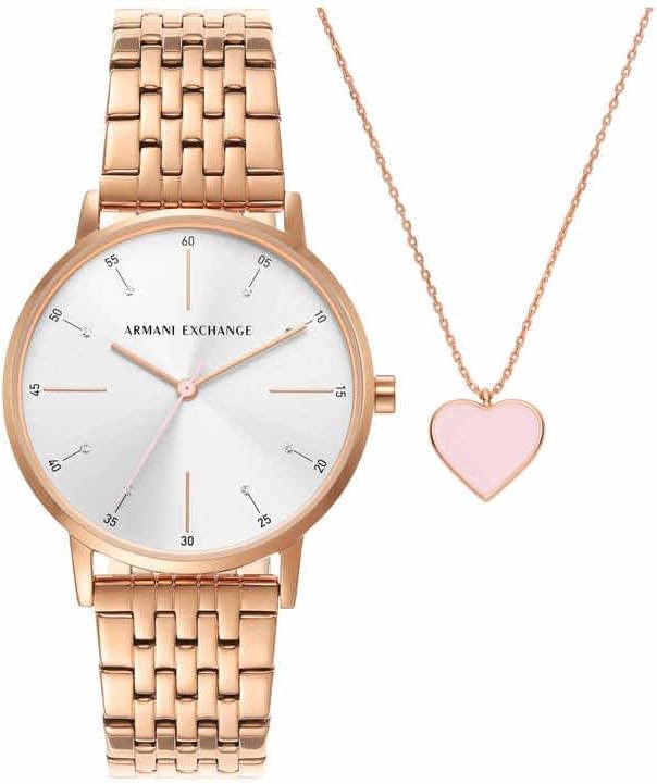 Detalle de Armani Exchange Orologio da donna con cassa 36 mm e cinturino in acciaio, movimento quarzo a tre lancette