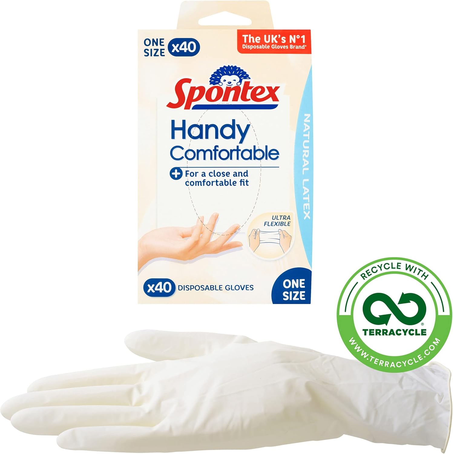 Detalle de Spontex Handy Latex disposable gloves 80 pack