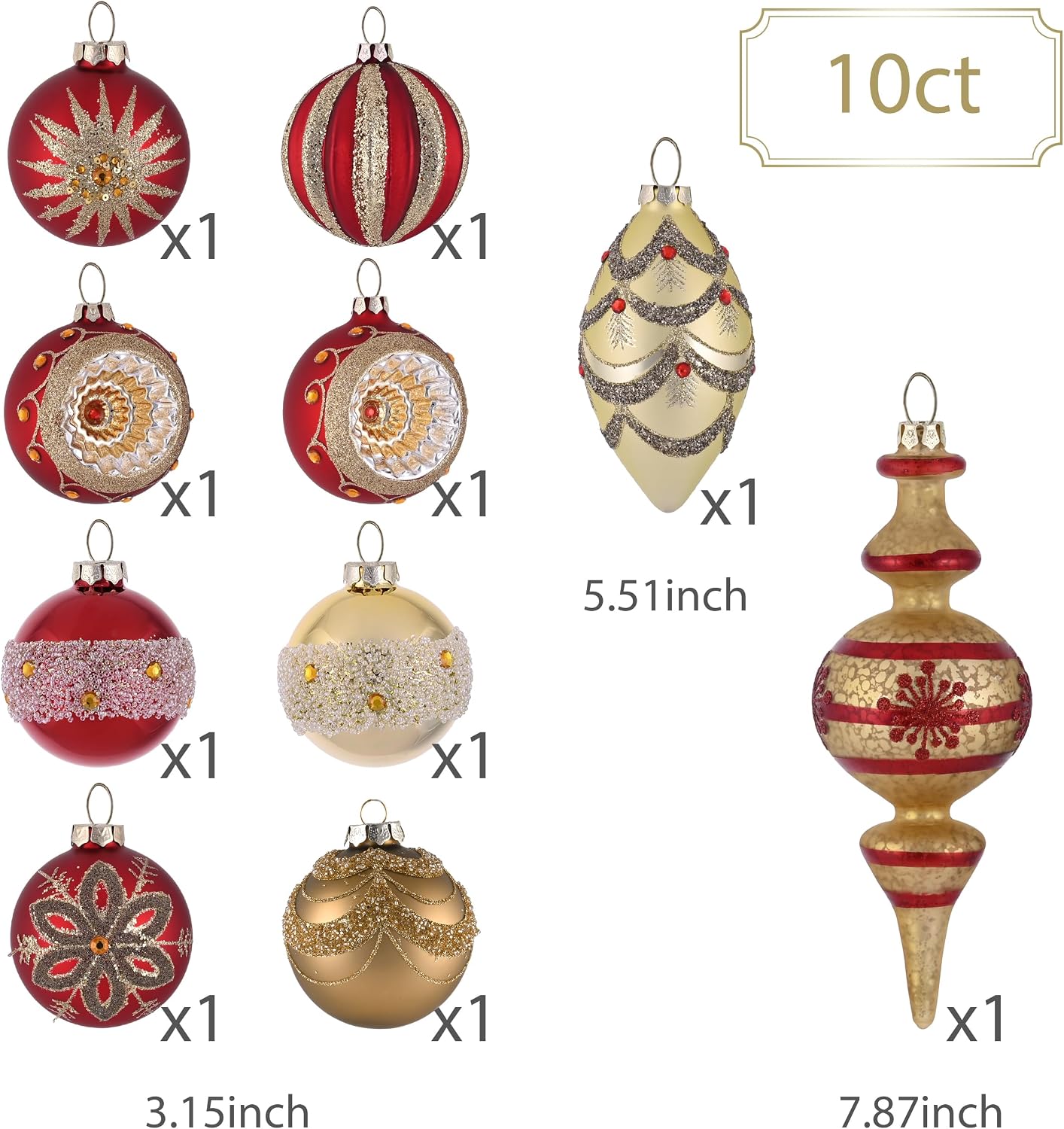 Detalle de Valery Madelyn Christmas Ornaments, Glass