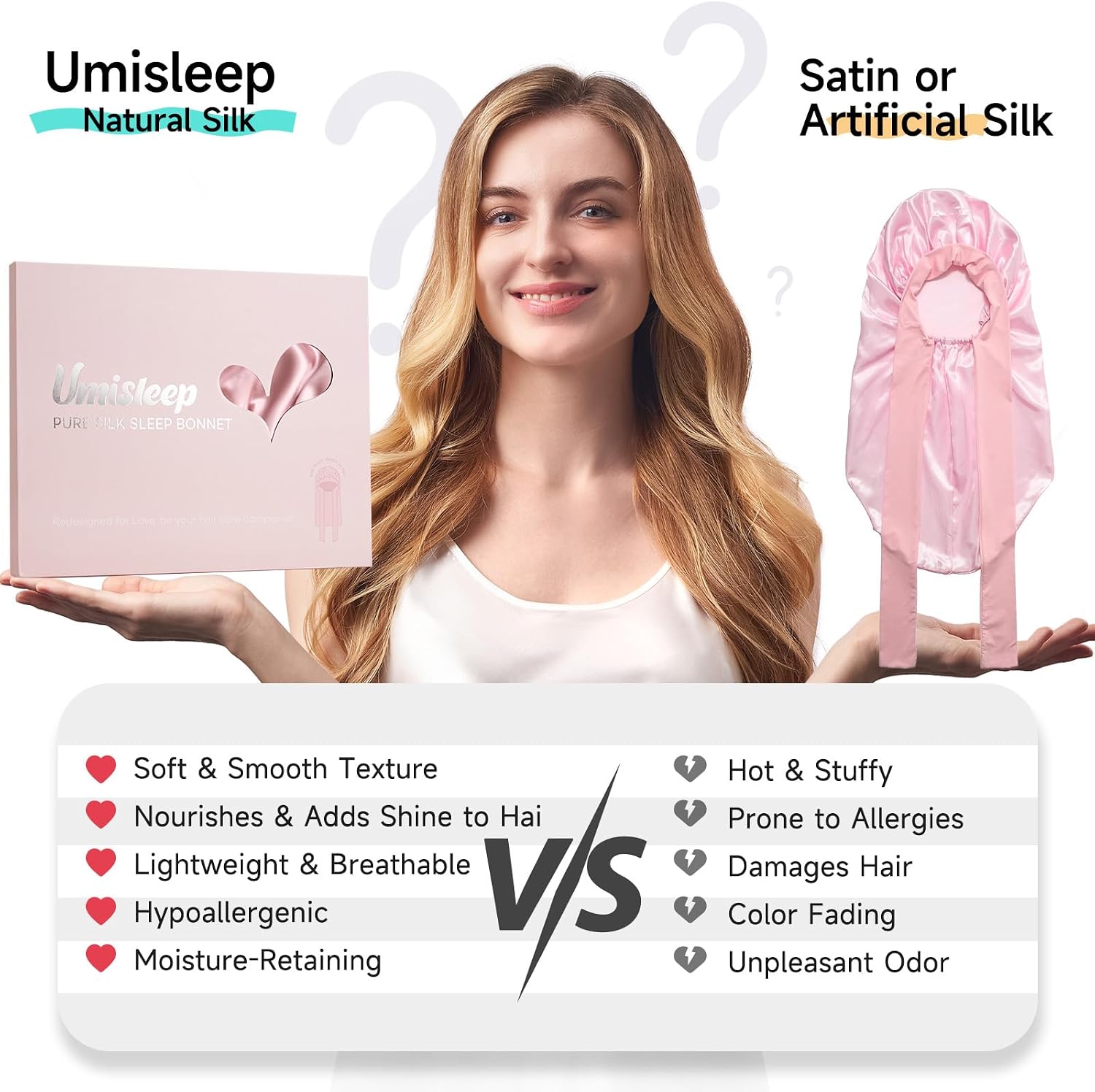 Thumbnail 2 de Umisleep 22 Momme Seidenschlafmütze 68 cm 💤