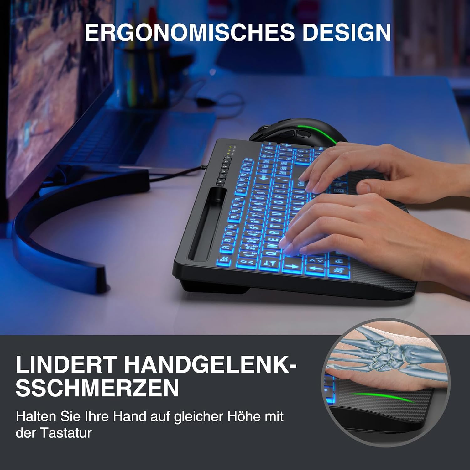 Detalle 2 de SABLUTE Tastatur 7 Farben ⌨