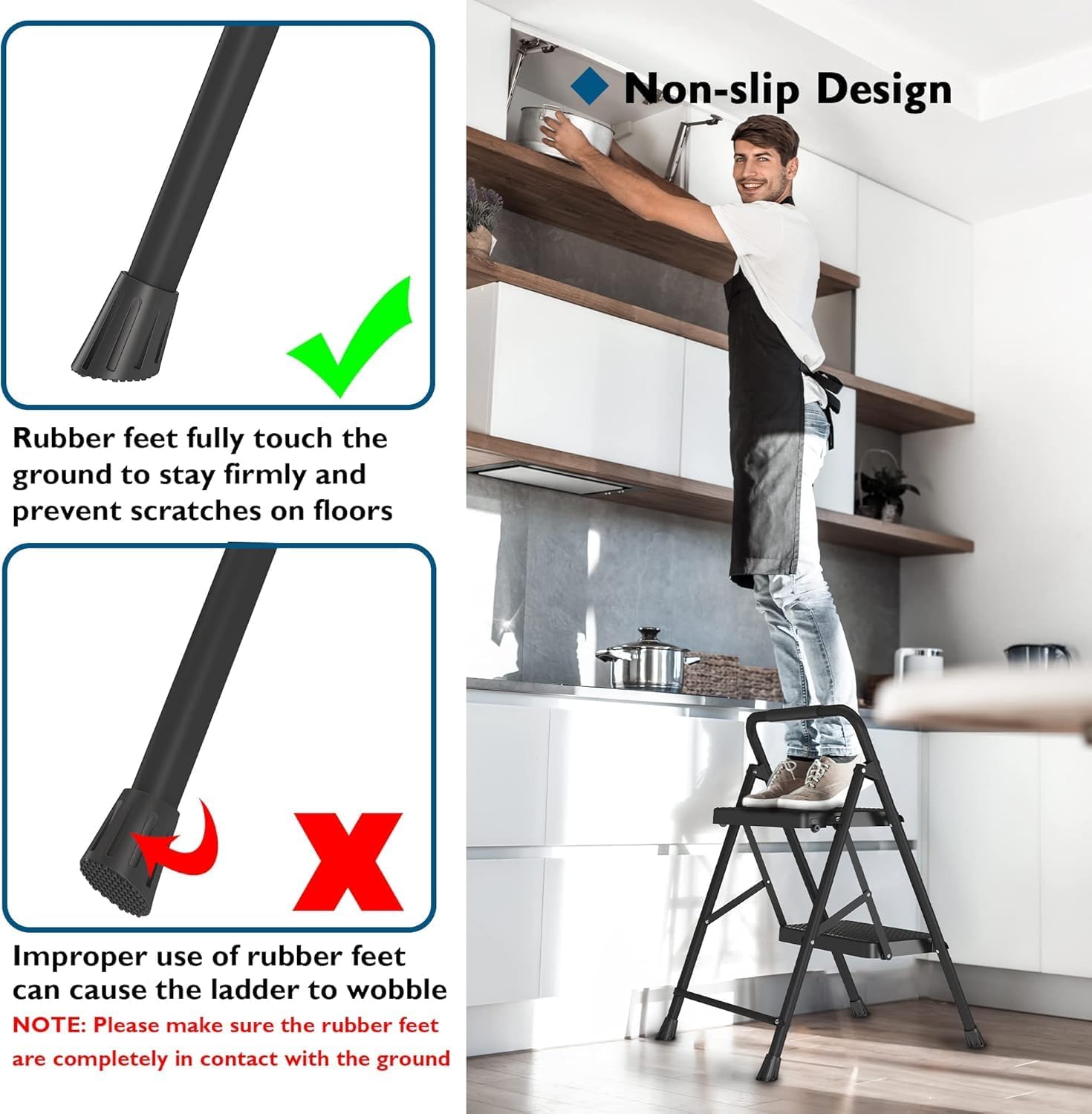 Detalle 2 de BONTEC 2 step ladder 150kg capacity