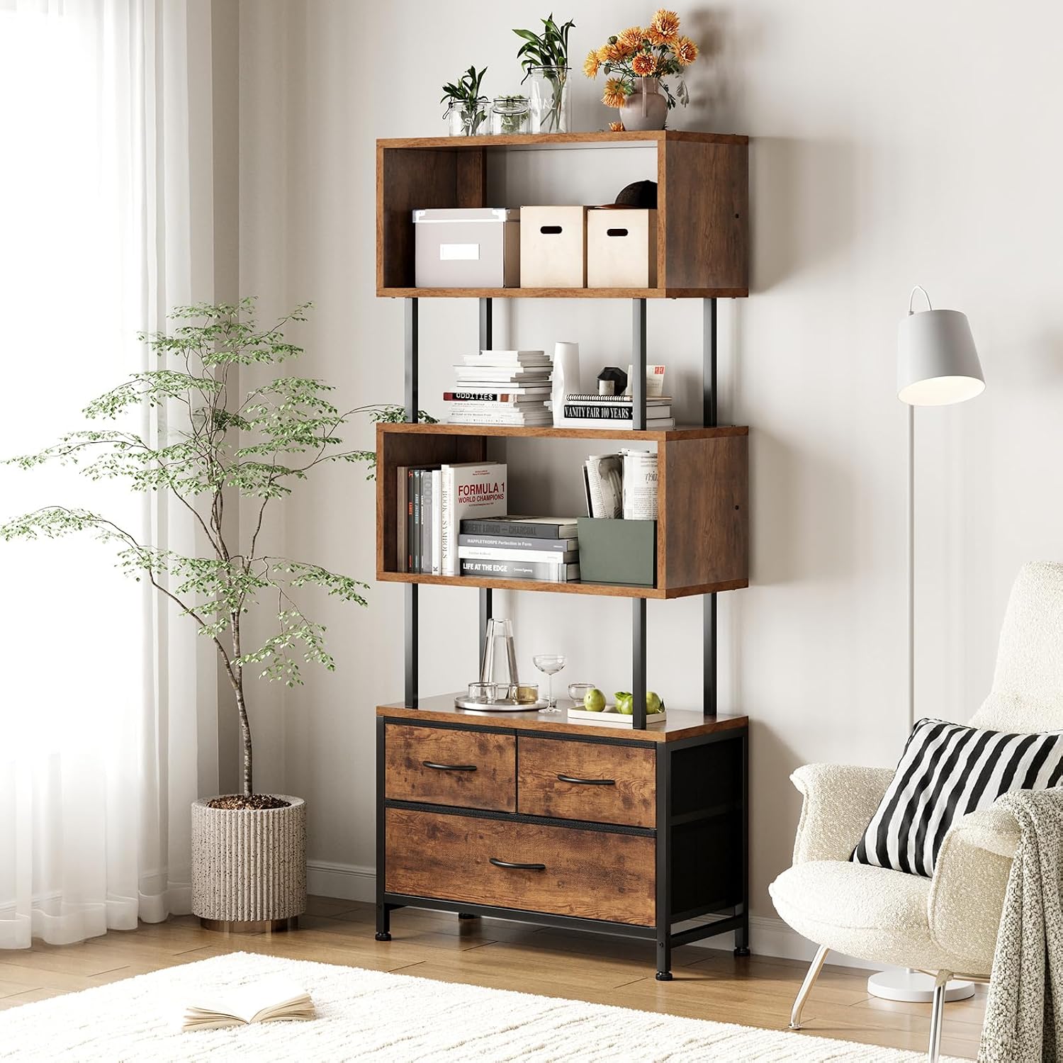 Detalle de Book storage shelf 60 x 24 x 155cm