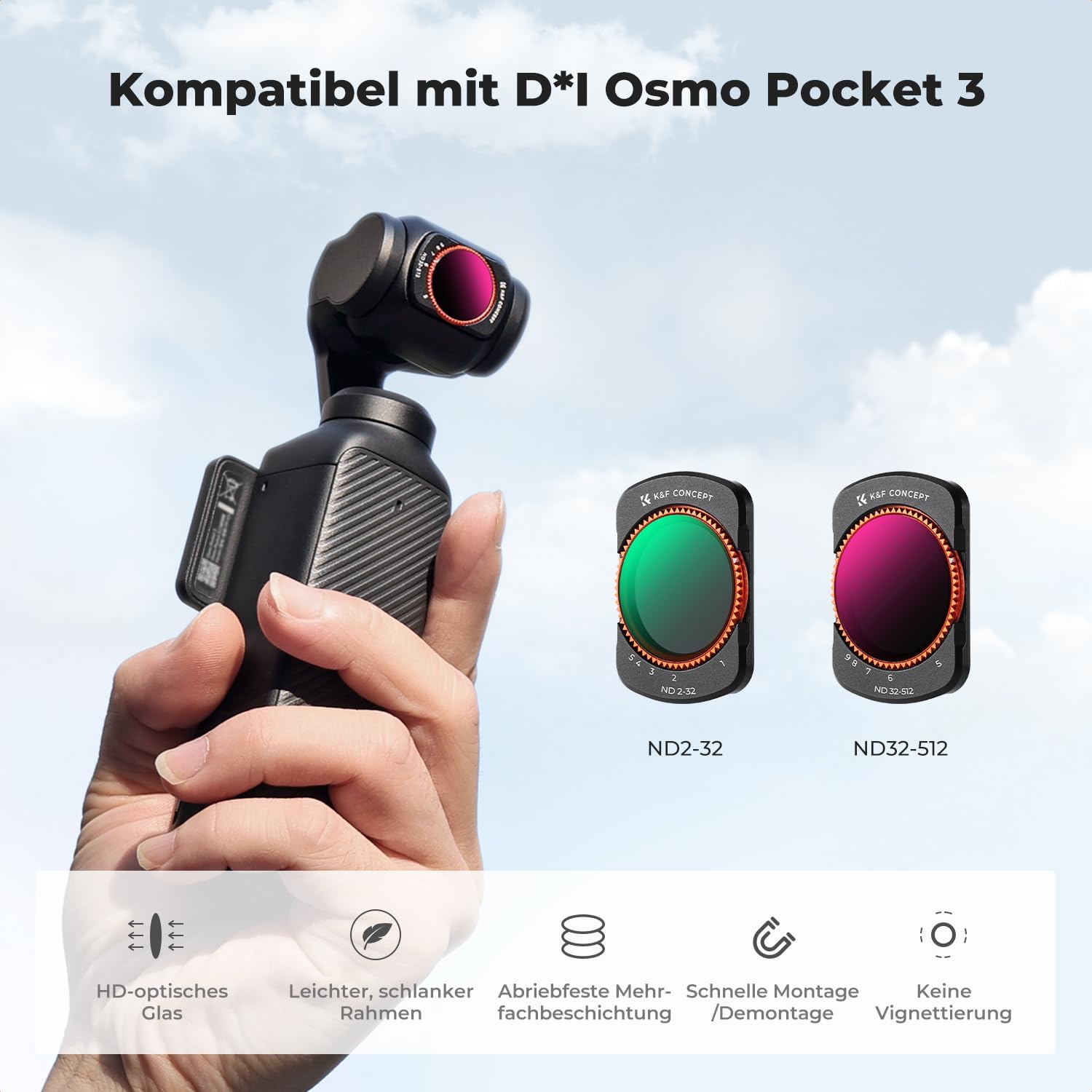 Thumbnail 1 de K&F CONCEPT magnetisches ND Filter Set 2–9 EV