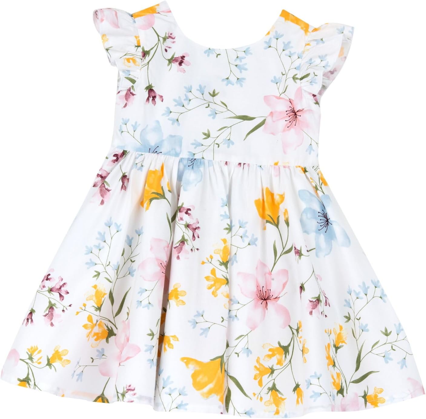 Detalle de Vestito Bambina Chicco a Maniche Corte in Cotone Leggero – Designed in Italy