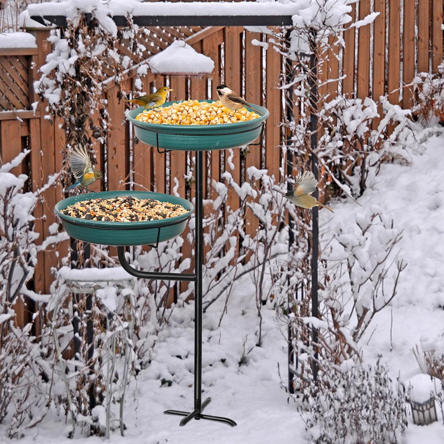 Thumbnail 4 de Vogeltränke Vogelbad Schale stehend – freistehende Vogelbad-Schüssel für den Garten (grün)