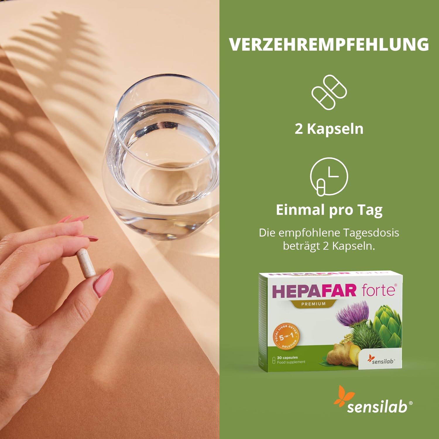 Thumbnail 5 de Hepafar Forte Premium Mariendistel/Artischocke/Löwenzahn Komplex mit Vitamin E – Leber Kur, 120 Kapseln für 60 Tage
