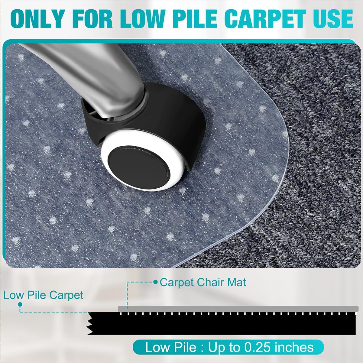 Detalle de BesWin 44" x 58" Clear PVC Chair Mat for Low-Pile Carpet