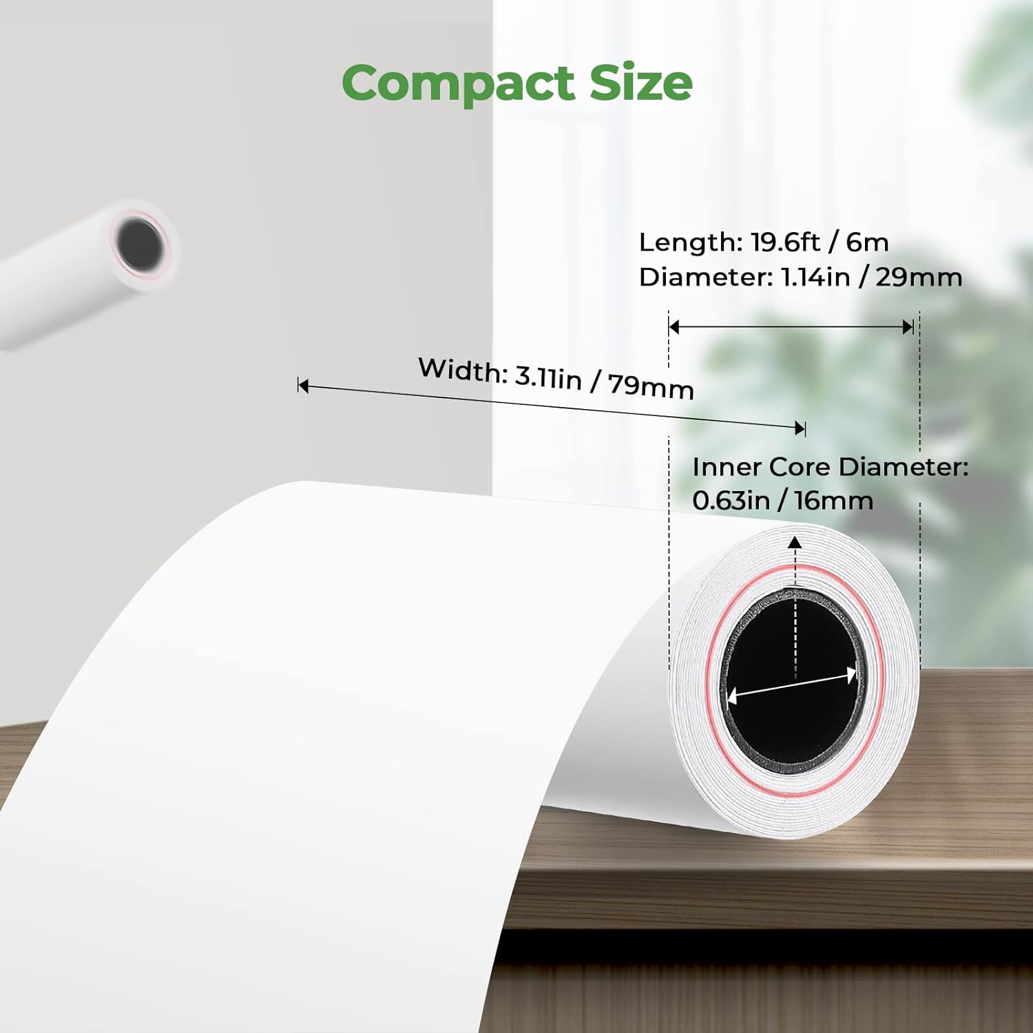 Detalle 2 de MUNBYN Thermal Receipt Paper 80mm 50 Rolls