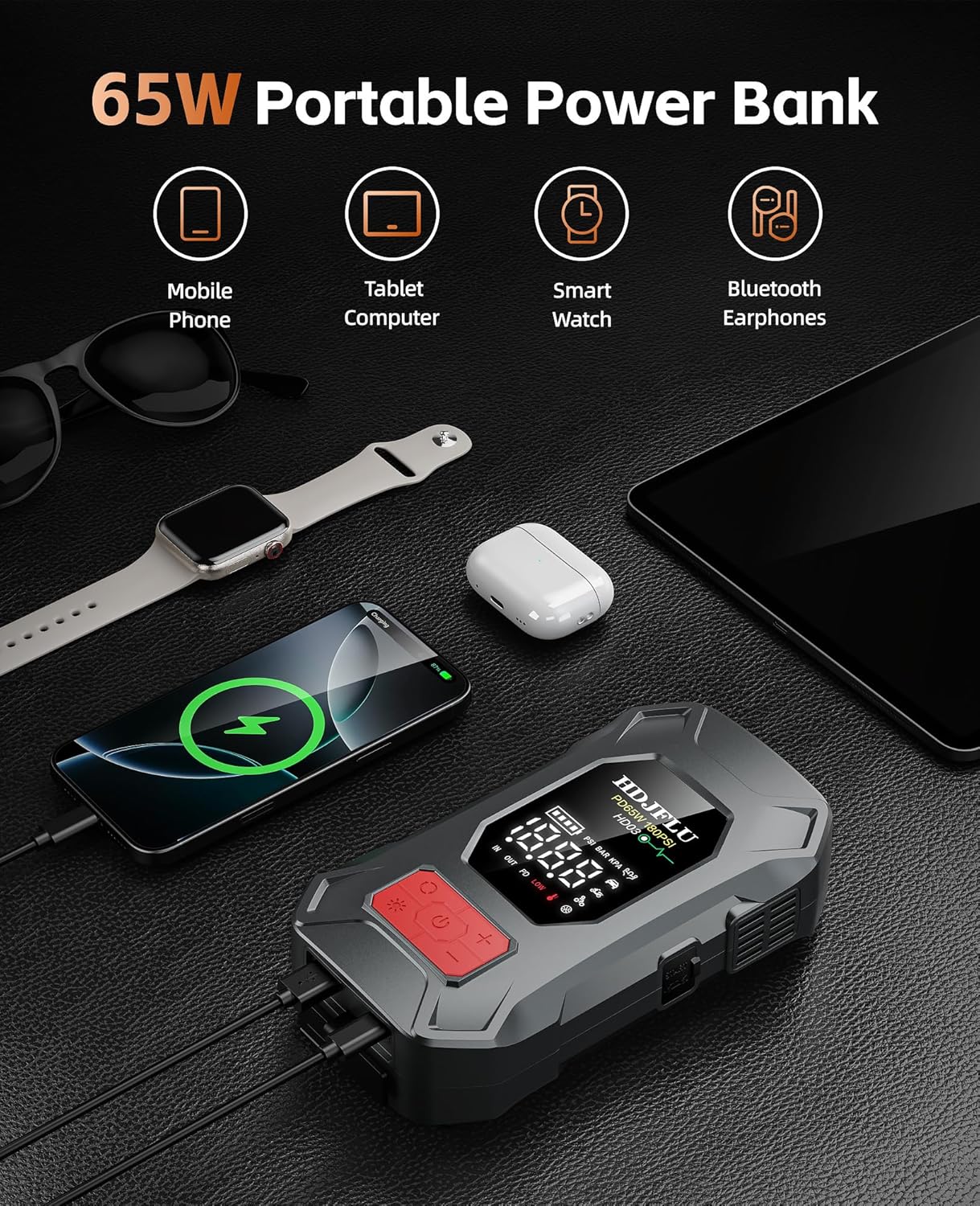 Thumbnail 2 de HDJFLU Jump Starter 7500A Starthilfe Powerbank