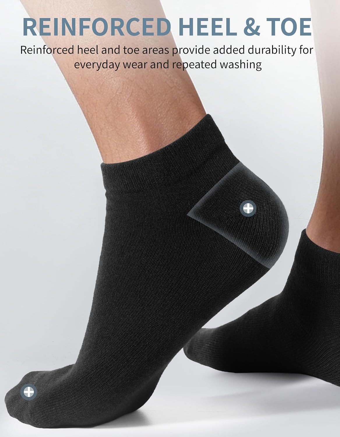 Detalle de CLOSEMATE 5/10 Pairs Ankle Socks in breathable cotton with non-slip low-cut comfort