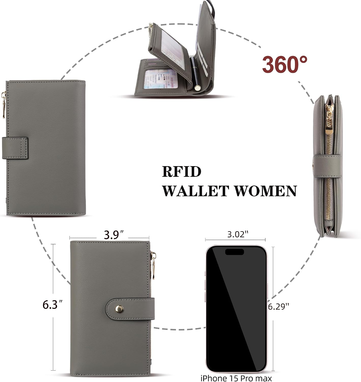 Detalle de YJ-NEFELI RFID wallet with 10 card slots