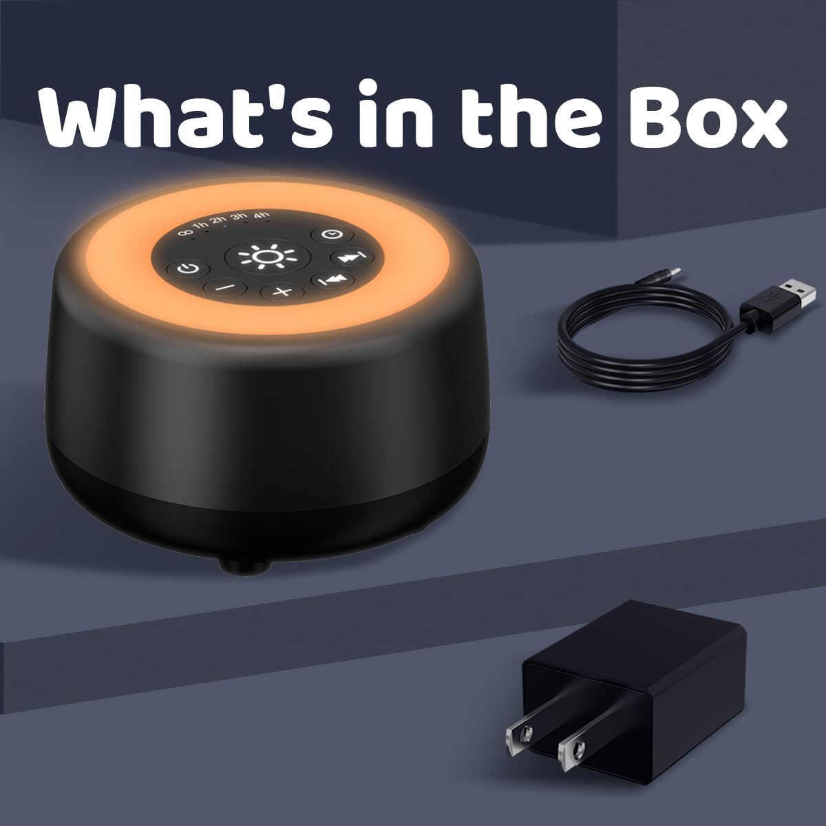 Detalle 2 de Sleepbox SWN-M1 White Noise Machine, 25 Sounds, 10-Colour Light, Black