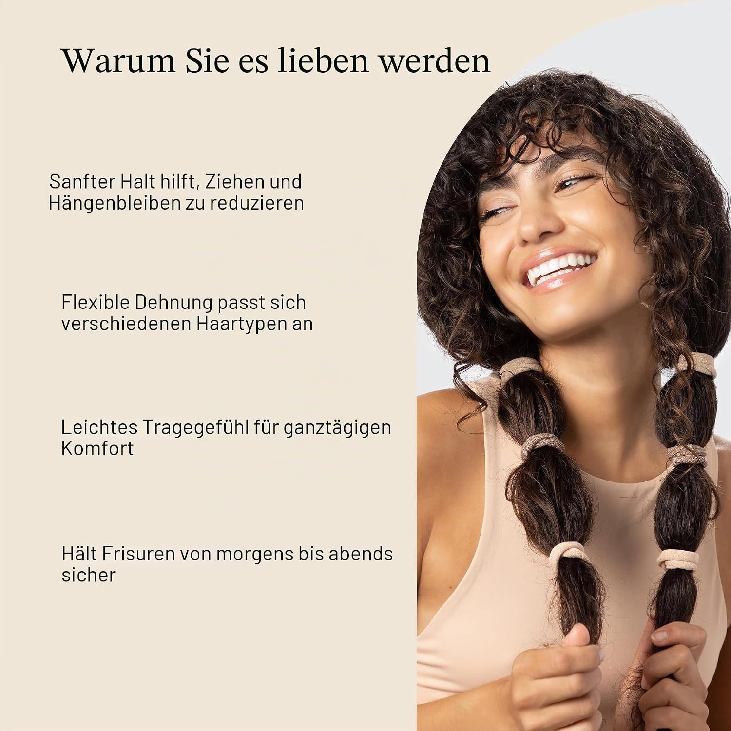Detalle de Kitsch Nylon-Haargummis ohne Haarschäden – Dehnbare Zopfgummis, 12 Stück