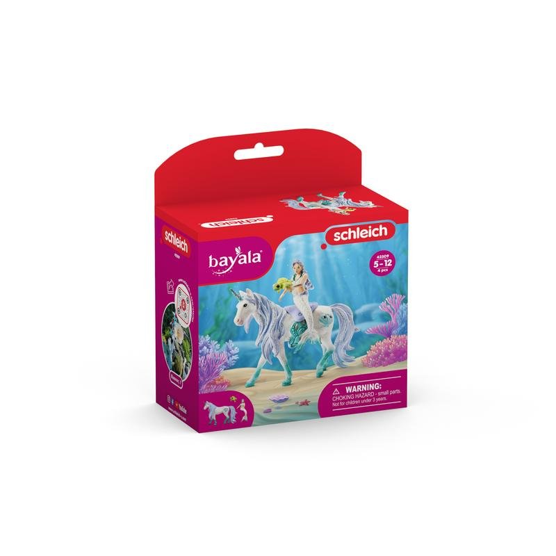 Detalle 1 de Schleich Bayala 42509, set de sirena y unicornio marino con silla magnética