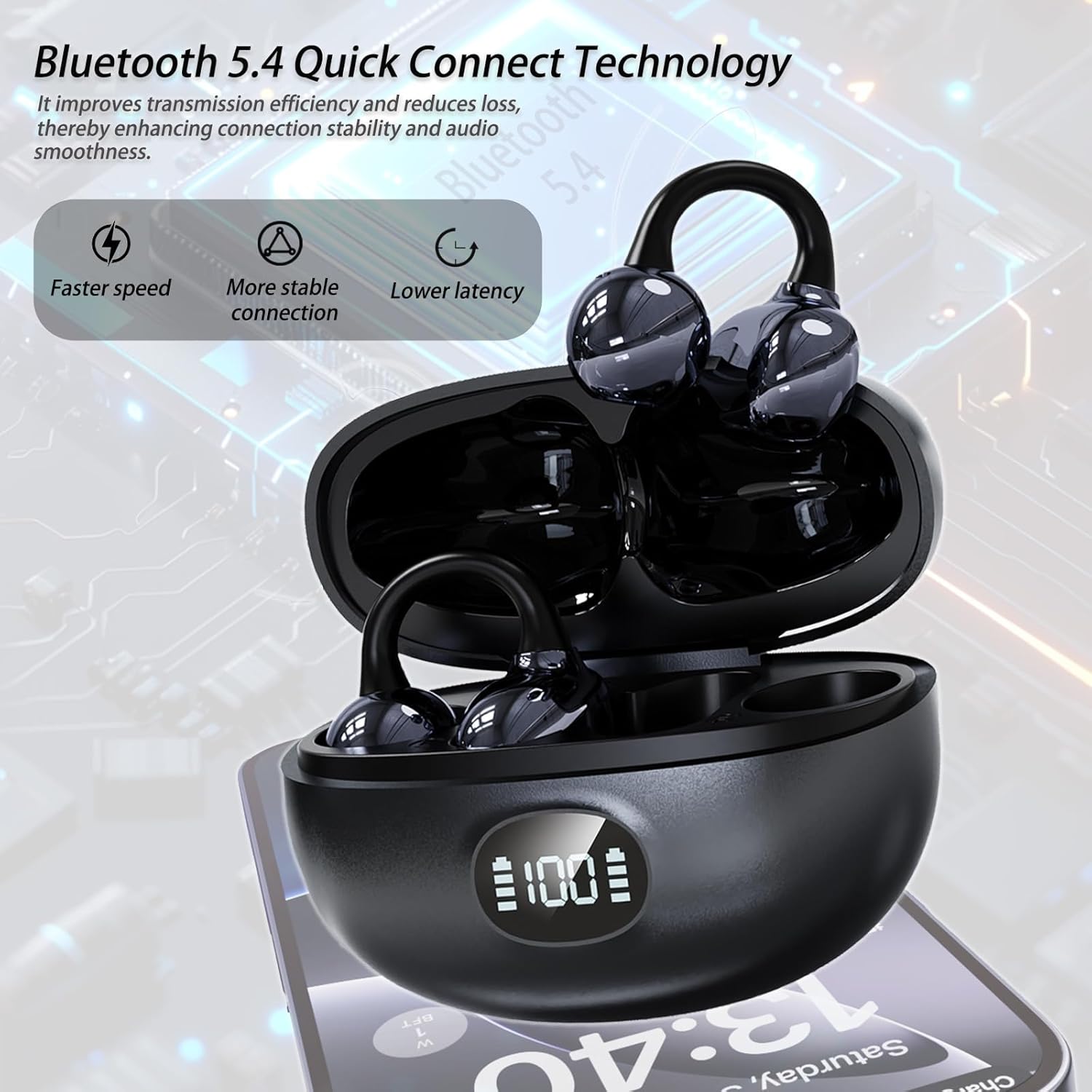 Detalle 2 de AZJLOOF Open Ear Headphones 50H