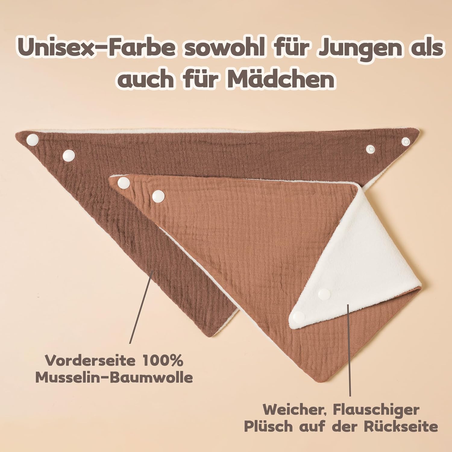 Thumbnail 6 de Susurration Lätzchen Baby Dreieckstuch Baby Musselin Halstuch Baby für Junge und Mädchen,Sabberlätzchen Baby Verstellbare
Susurration Lätzchen Baby Dreieckstuch Baby Musseli…