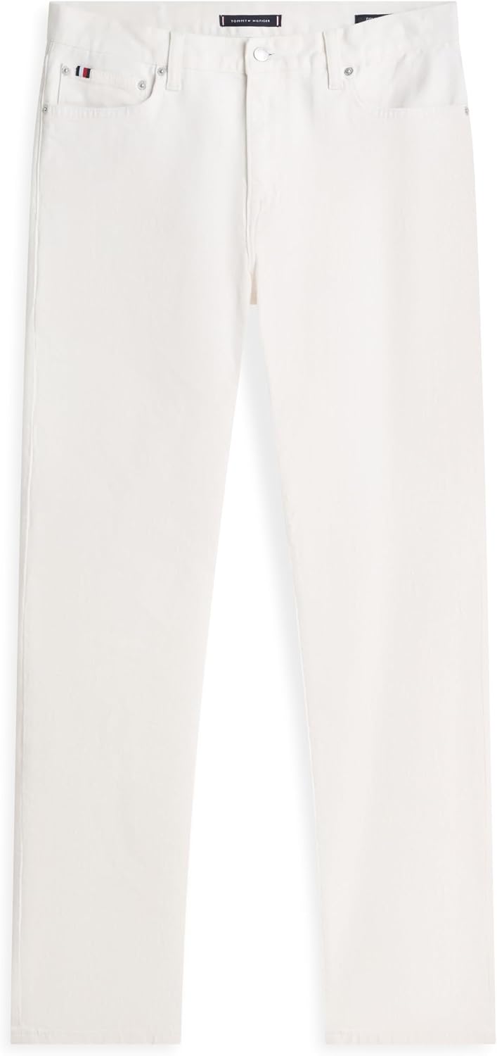 Detalle de Tommy Hilfiger Slim Straight Denton White – Dritto Uomo