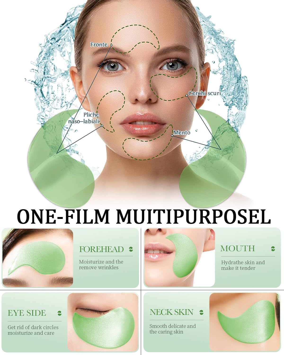 Detalle de KAIYOCA Aloë Vera oogmasker, 60 hydrogel oogpatches