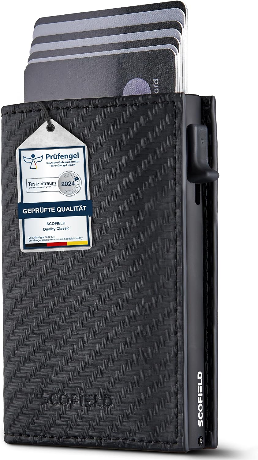 Detalle de SF SCOFIELD Duality Magflip Slim Wallet mit Münzfach – Kartenetui für 9–10 Karten, Geldbeutel mit RFID-Schutz