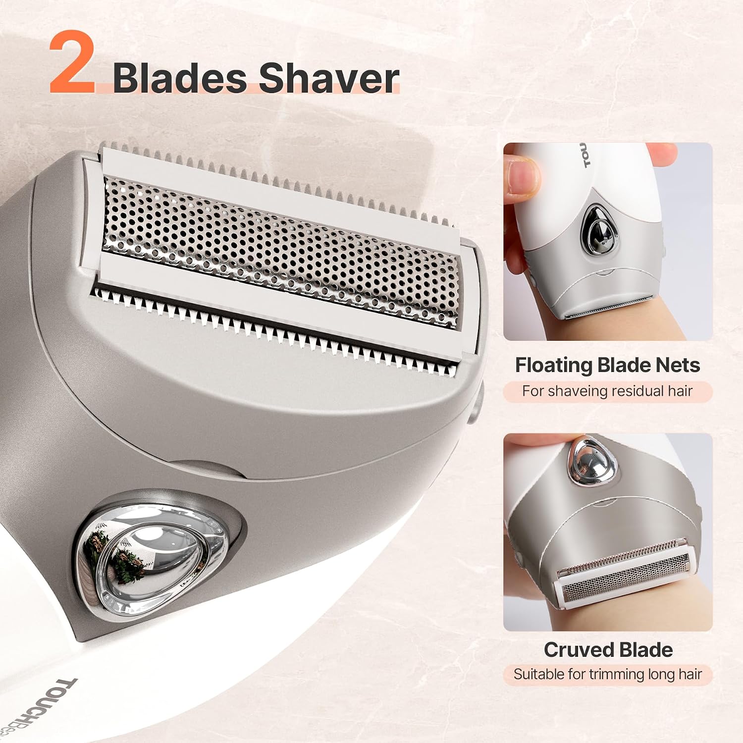 Thumbnail 4 de TOUCHBeauty Lady Shavers for Women electric razor for face, legs, underarms & bikini line (wet & dry) – Gray