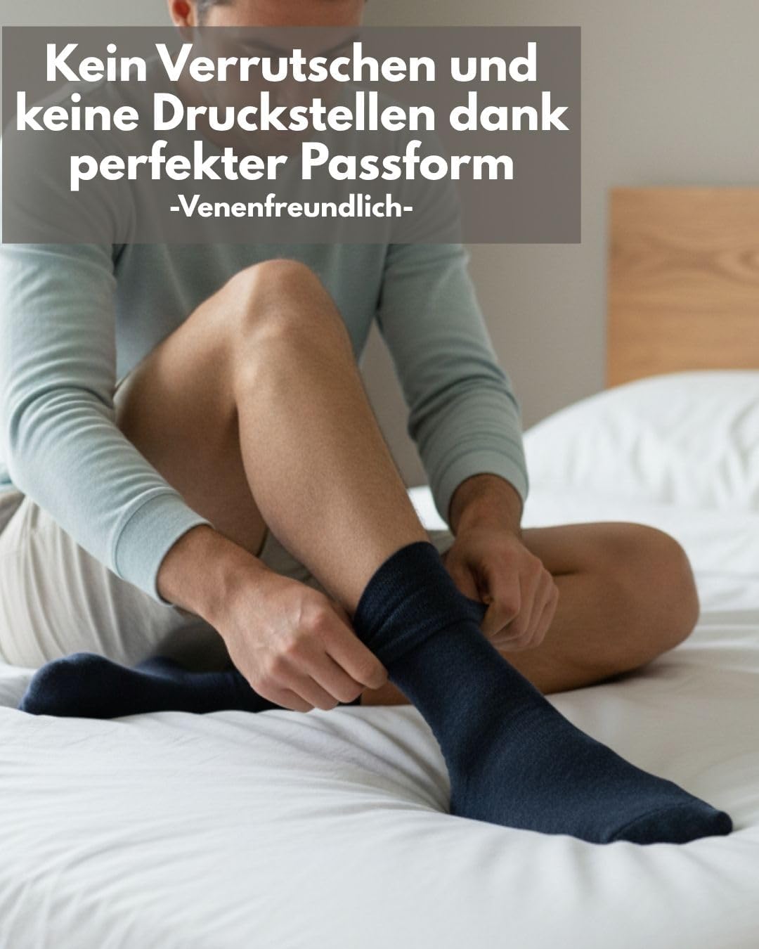 Detalle 2 de sockenkauf24 Diabetikersocken ohne Gummi & ohne Naht – 97% Baumwolle, Komfortbund (6 Paar) für Damen und Herren