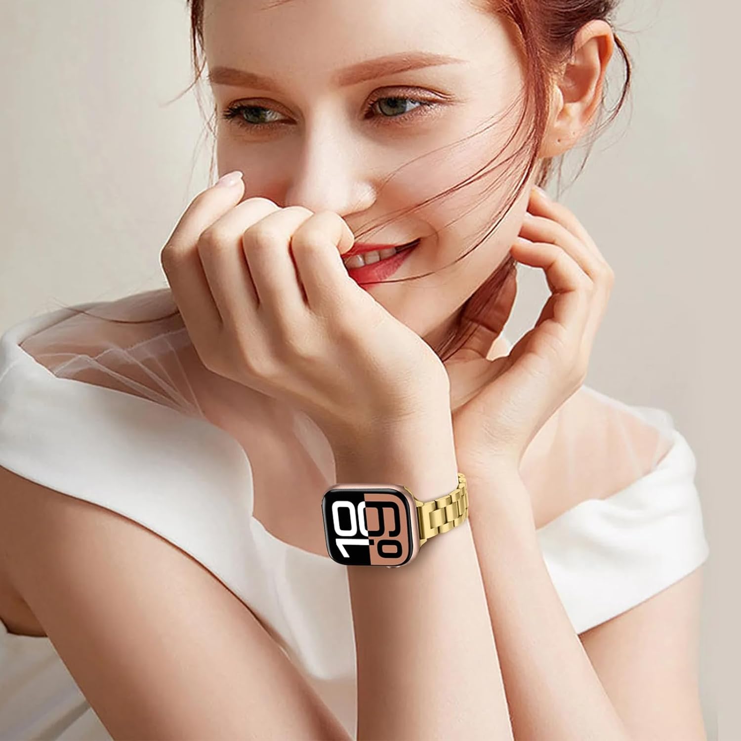 Thumbnail 1 de Anlinser Gold Apple Watch metal strap 14 mm