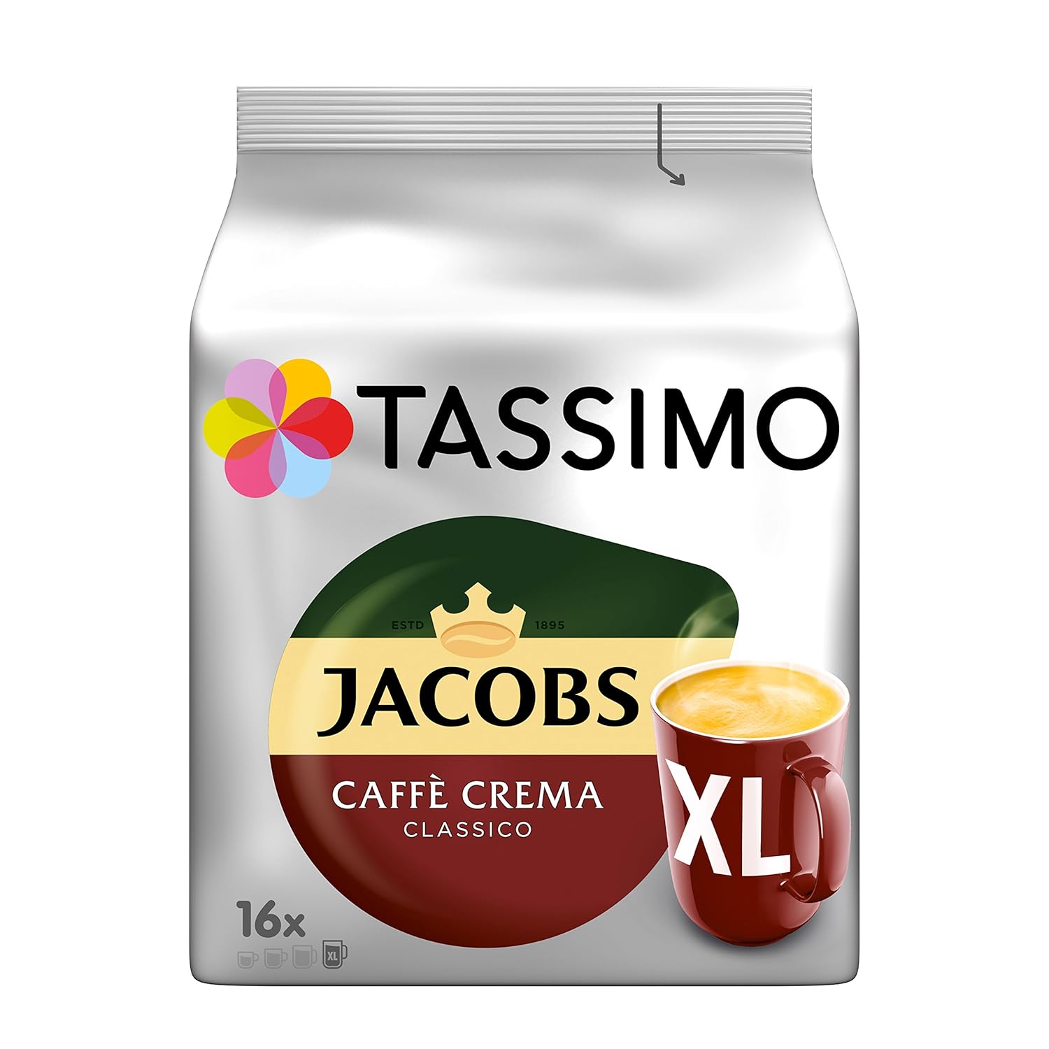 Detalle de Tassimo Jacobs Caffè Crema Classico XL – 80 Kaffeekapseln (5x132,8 g) für Tassimo